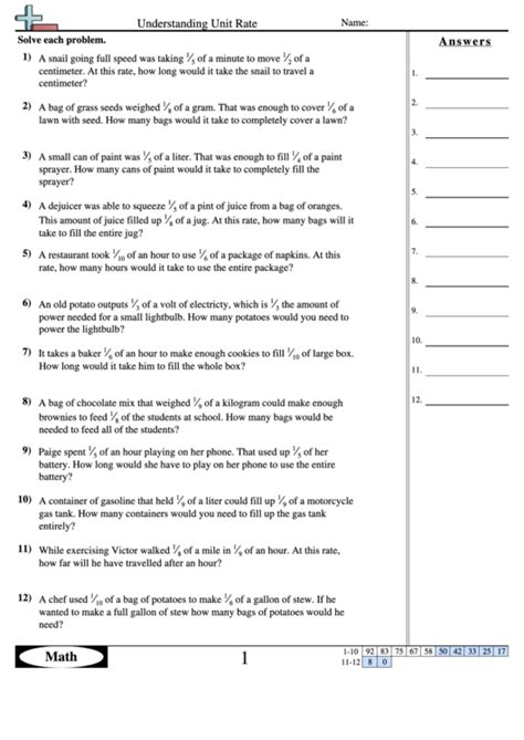 4Worksheet 9 Solving Proportions (more challenging)<strong>Worksheet</strong> 10. . Ratios and rates worksheet answer key pdf
